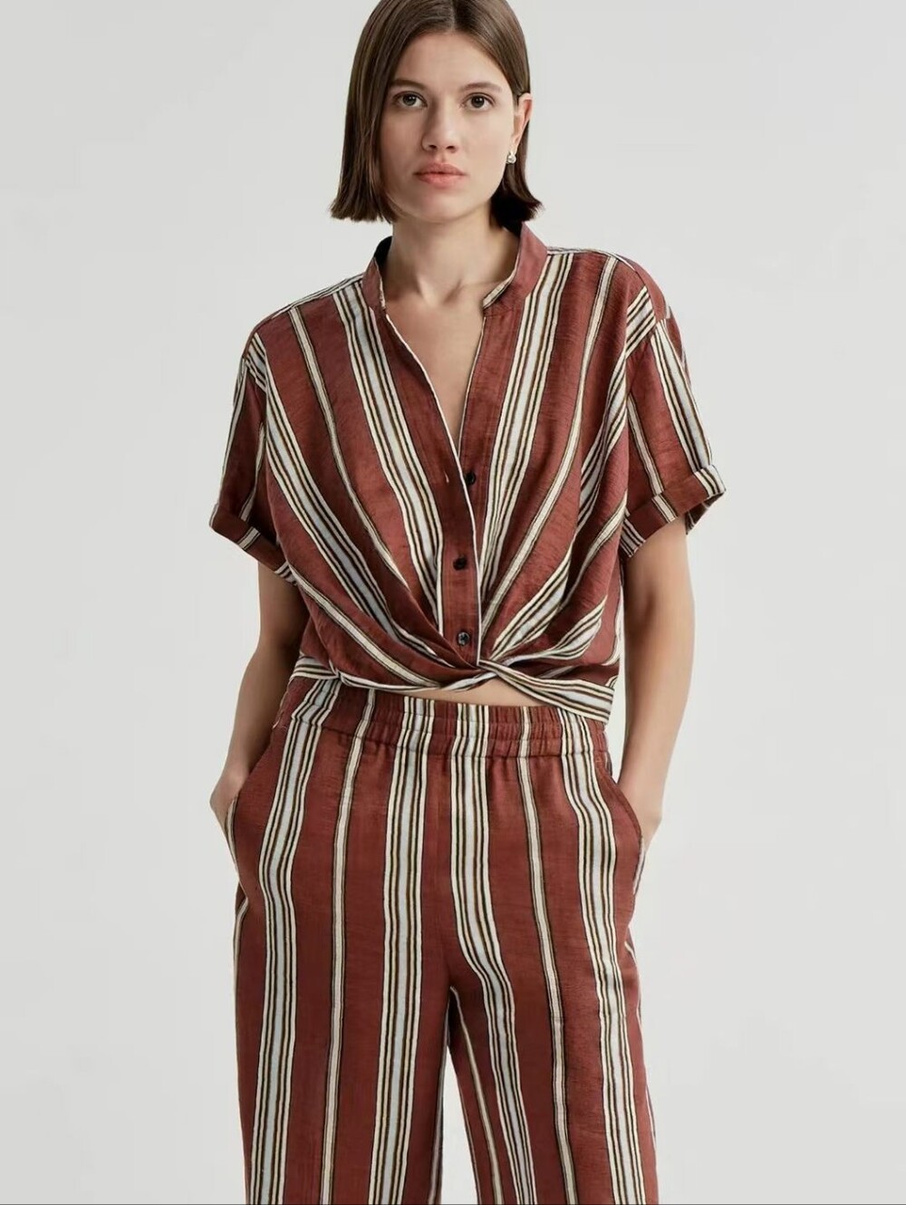A.L.C. Leonore Gathered Linen Top